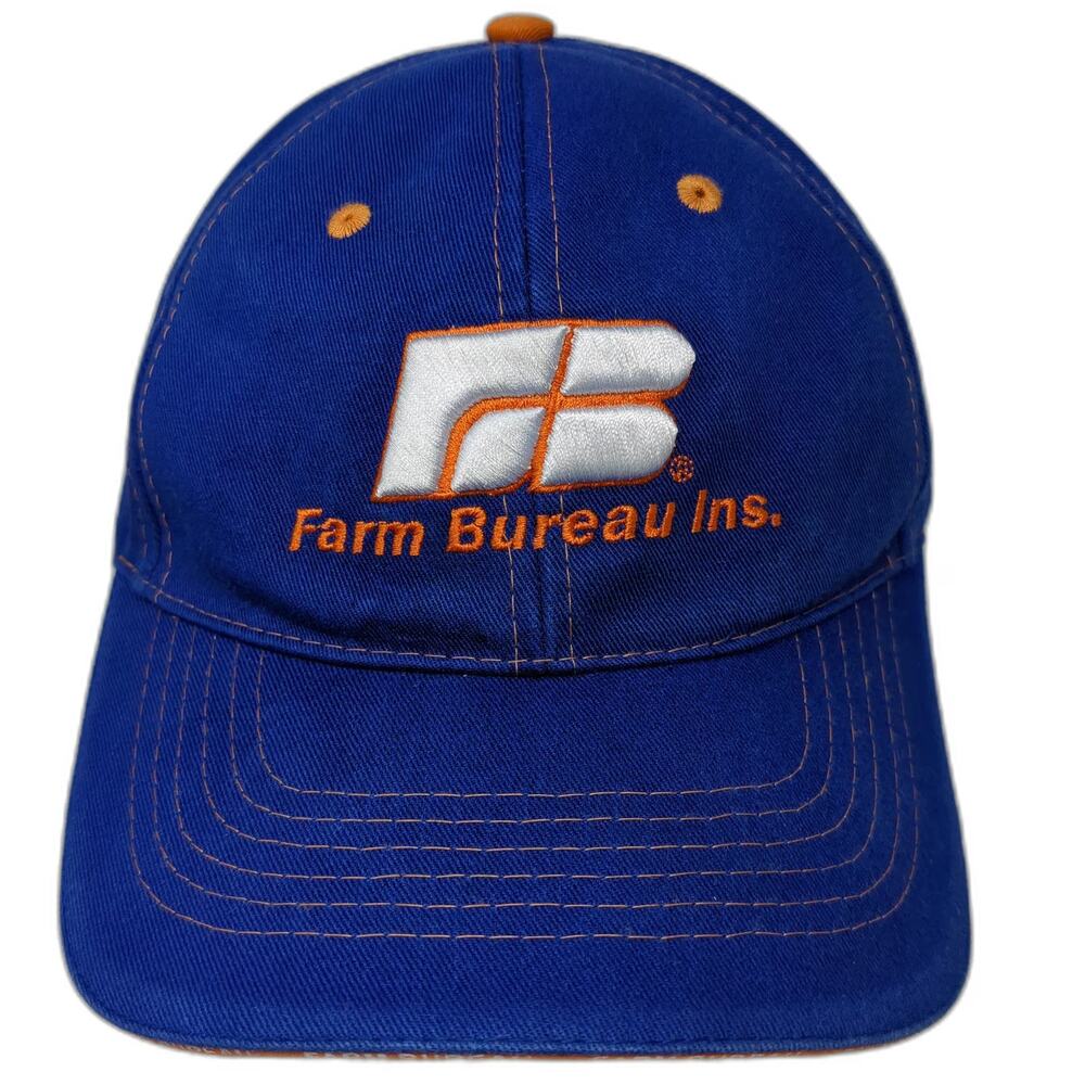 Buck's Athletic Baseball Cap Hat Blue One Size Farm Bureau Insurance Idaho Logo